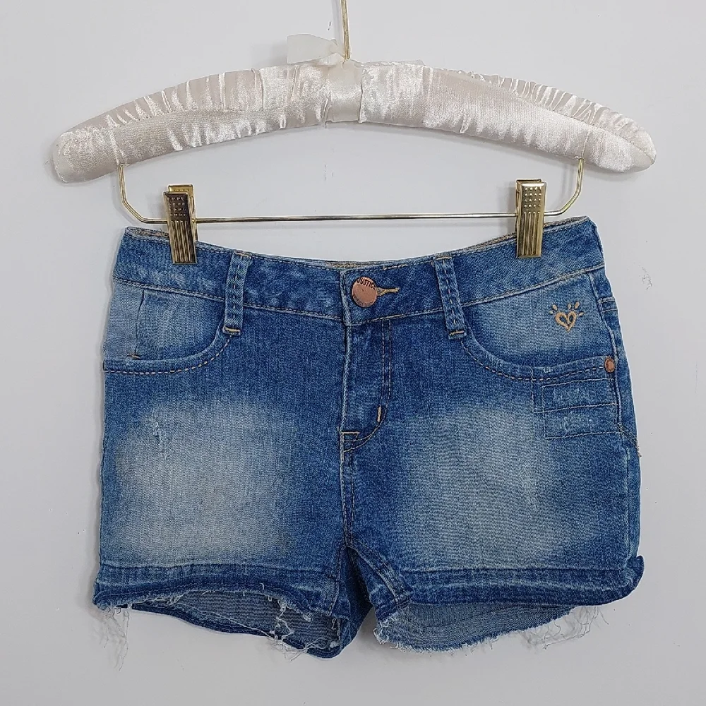 Justice Girl's Size 12R Demin Jean Shorts Blue Simply Low